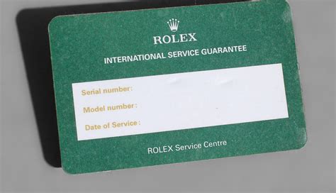 Rolex watch service card